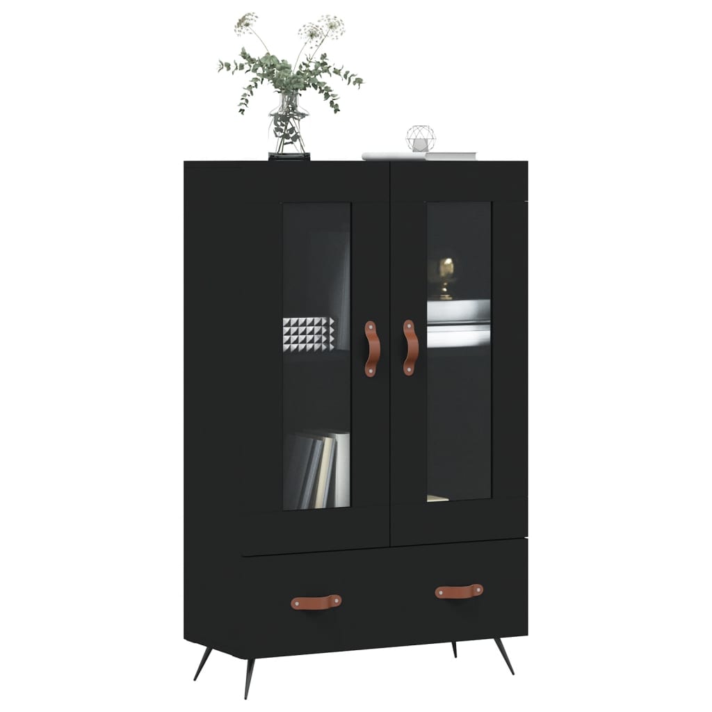 Buffet haut noir 69,5x31x115 cm bois d'ingénierie - XIOS