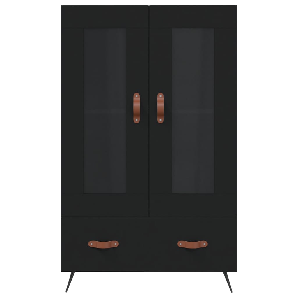 Buffet haut noir 69,5x31x115 cm bois d'ingénierie - XIOS