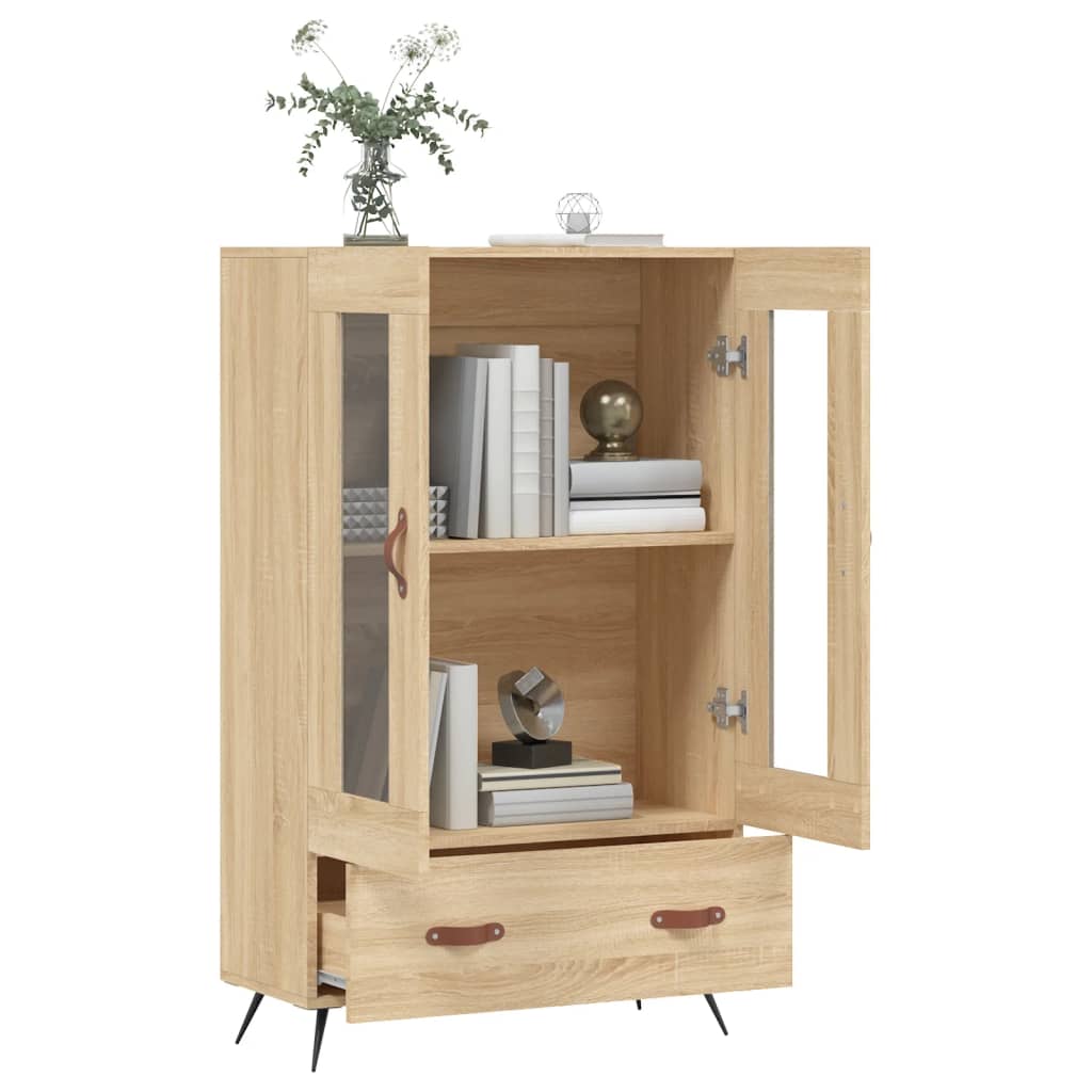Buffet haut chêne sonoma 69,5x31x115 cm bois d'ingénierie - XIOS