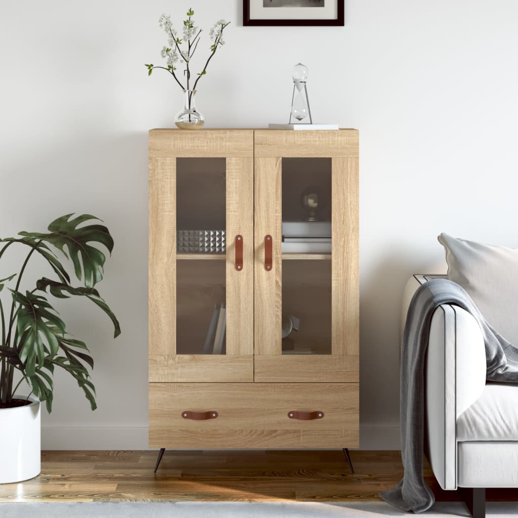 Buffet haut chêne sonoma 69,5x31x115 cm bois d'ingénierie - XIOS