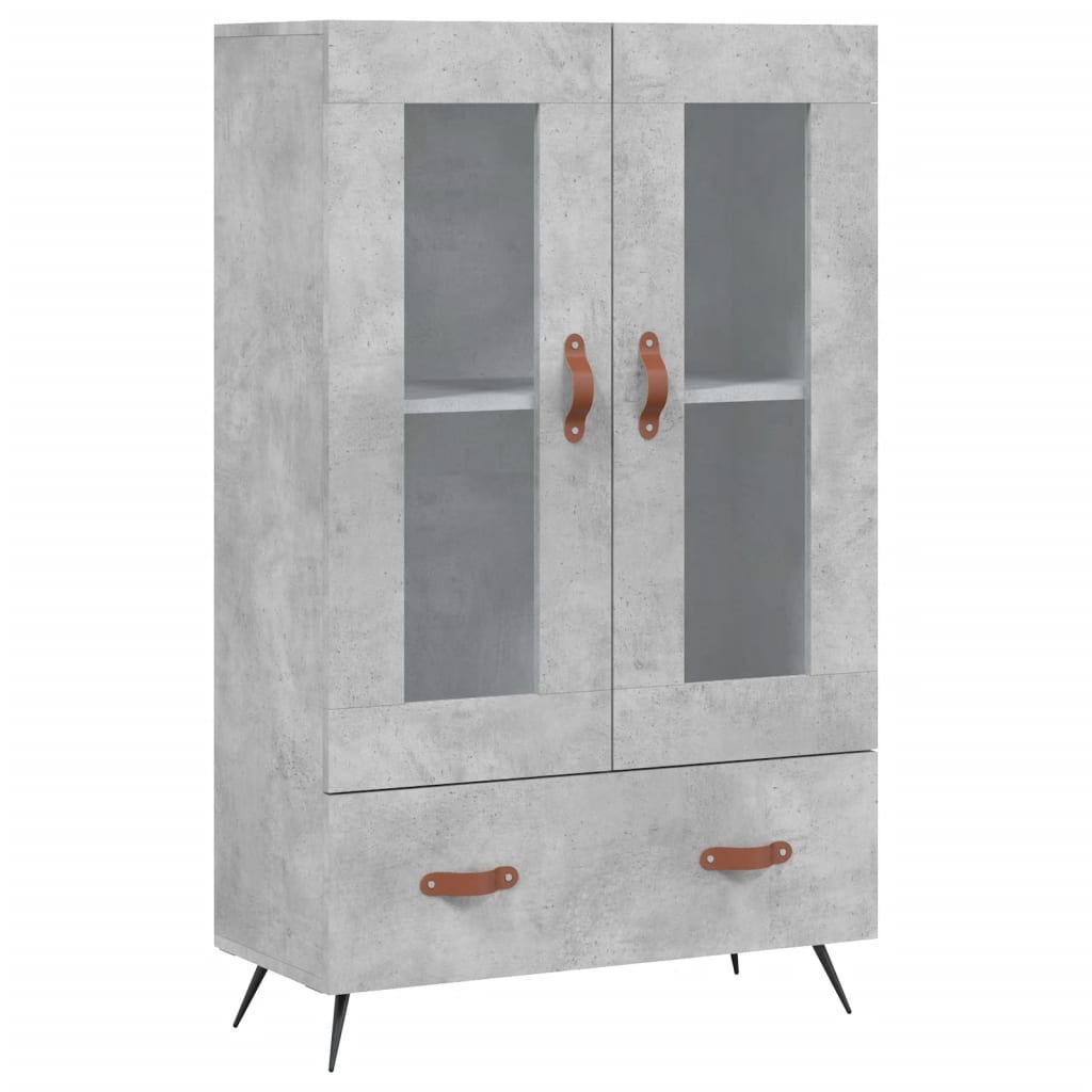 Buffet haut gris béton 69,5x31x115 cm bois d'ingénierie - XIOS