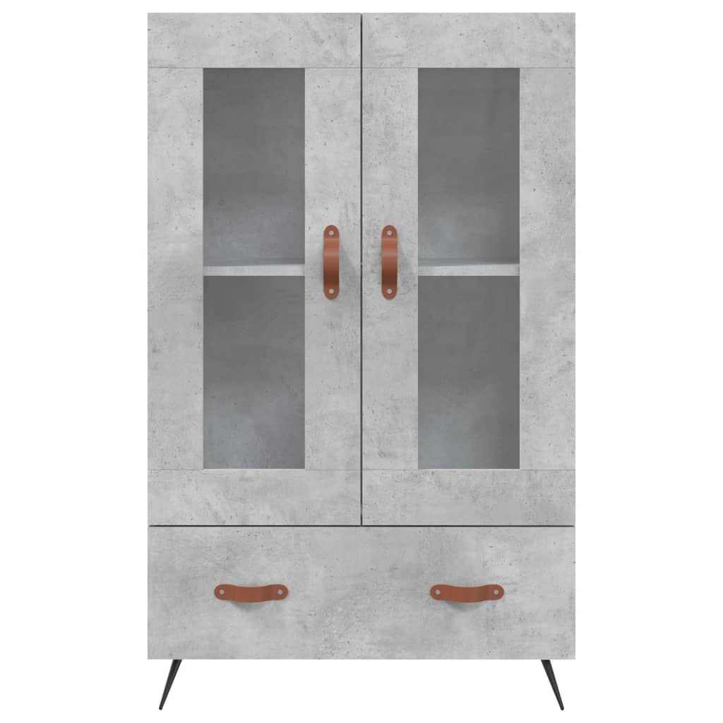 Buffet haut gris béton 69,5x31x115 cm bois d'ingénierie - XIOS