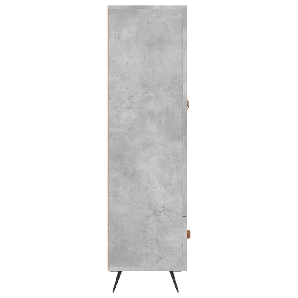Buffet haut gris béton 69,5x31x115 cm bois d'ingénierie - XIOS