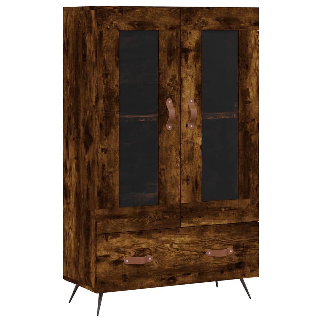 Buffet haut chêne fumé 69,5x31x115 cm bois d'ingénierie - XIOS