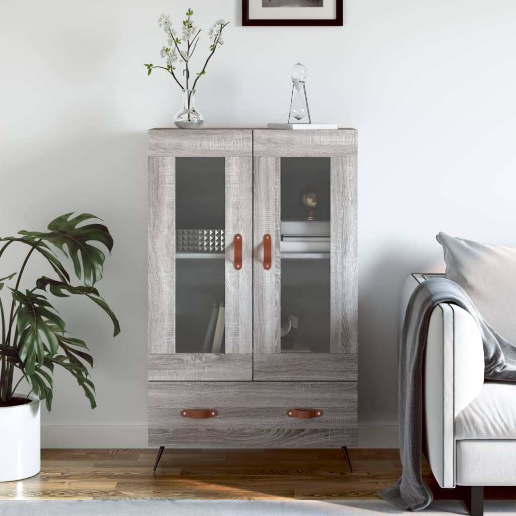 Buffet haut sonoma gris 69,5x31x115 cm bois d'ingénierie - XIOS