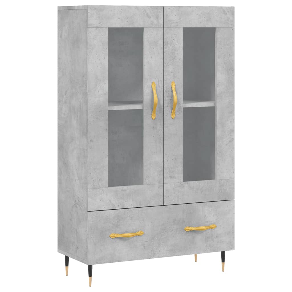 Buffet haut gris béton 69,5x31x115 cm bois d'ingénierie - XIOS