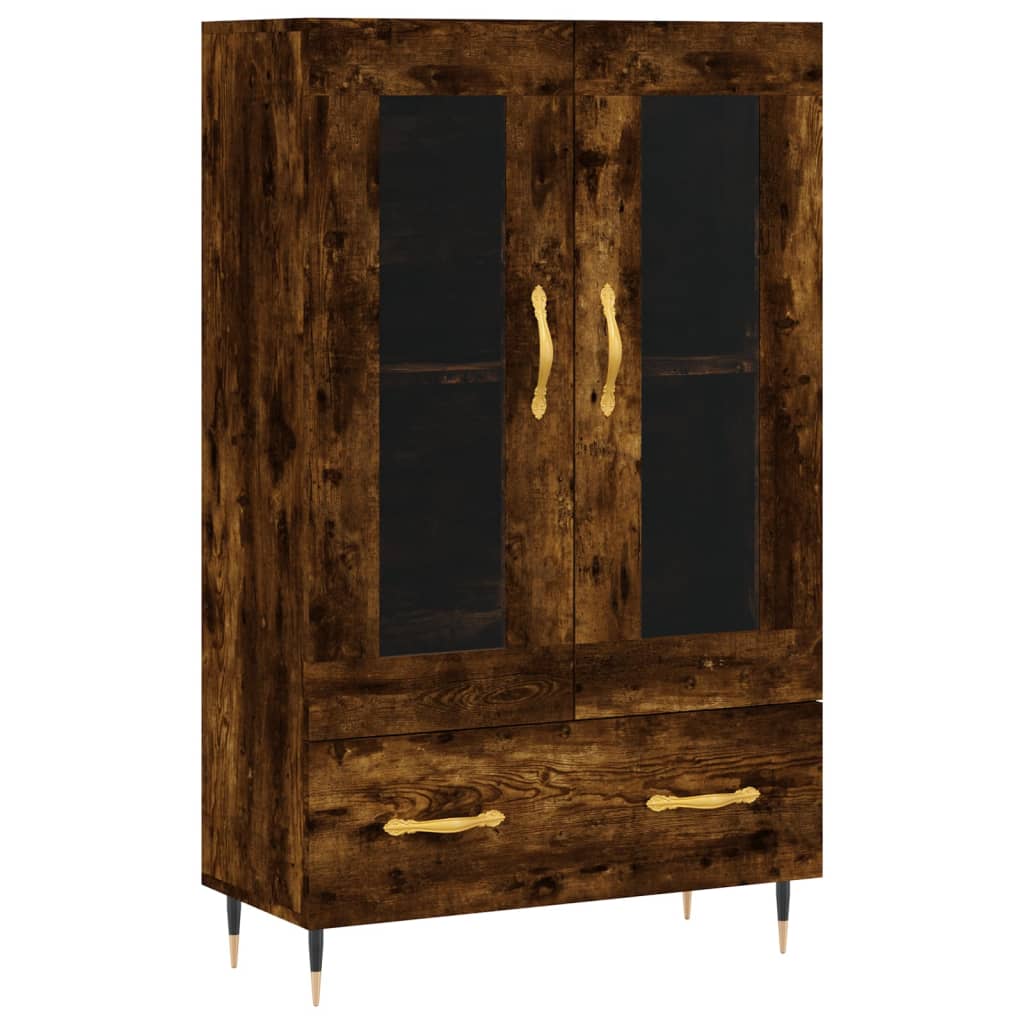 Buffet haut chêne fumé 69,5x31x115 cm bois d'ingénierie - XIOS