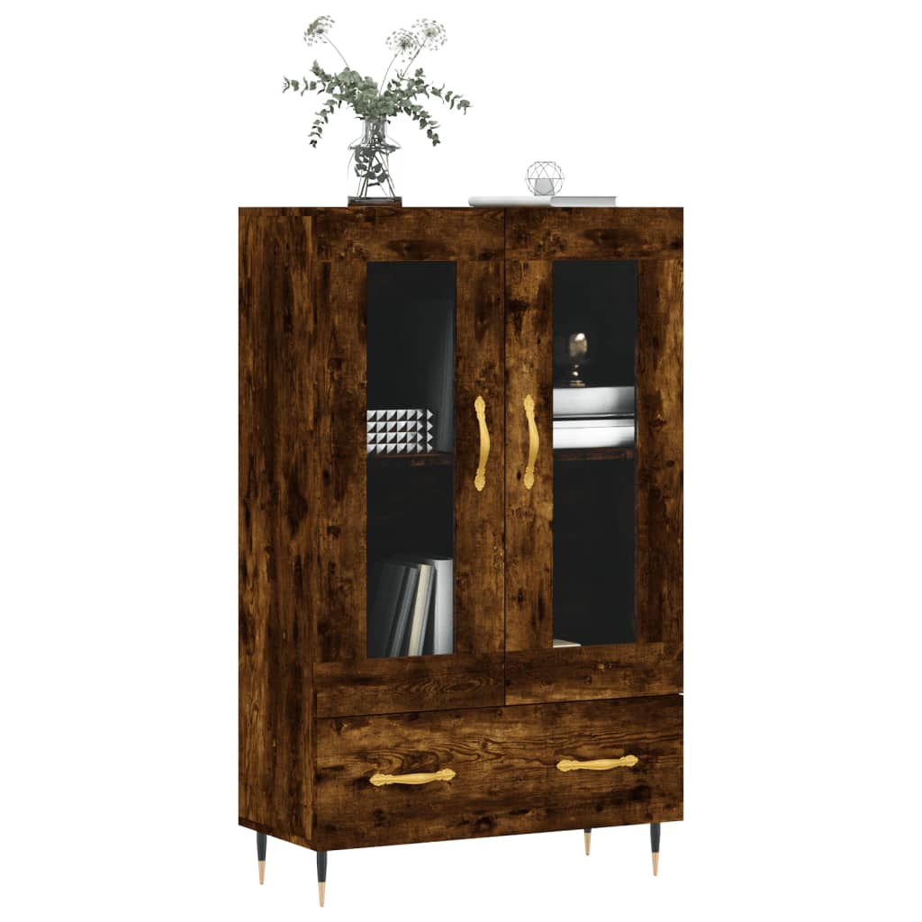 Buffet haut chêne fumé 69,5x31x115 cm bois d'ingénierie - XIOS