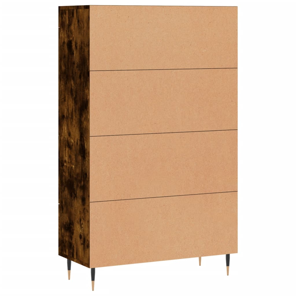 Buffet haut chêne fumé 69,5x31x115 cm bois d'ingénierie - XIOS