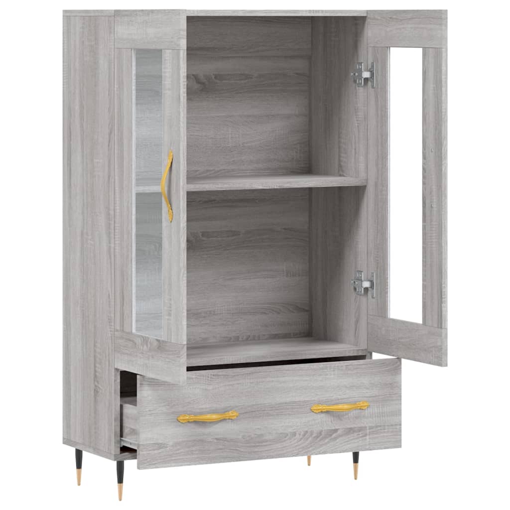 Buffet haut sonoma gris 69,5x31x115 cm bois d'ingénierie - XIOS