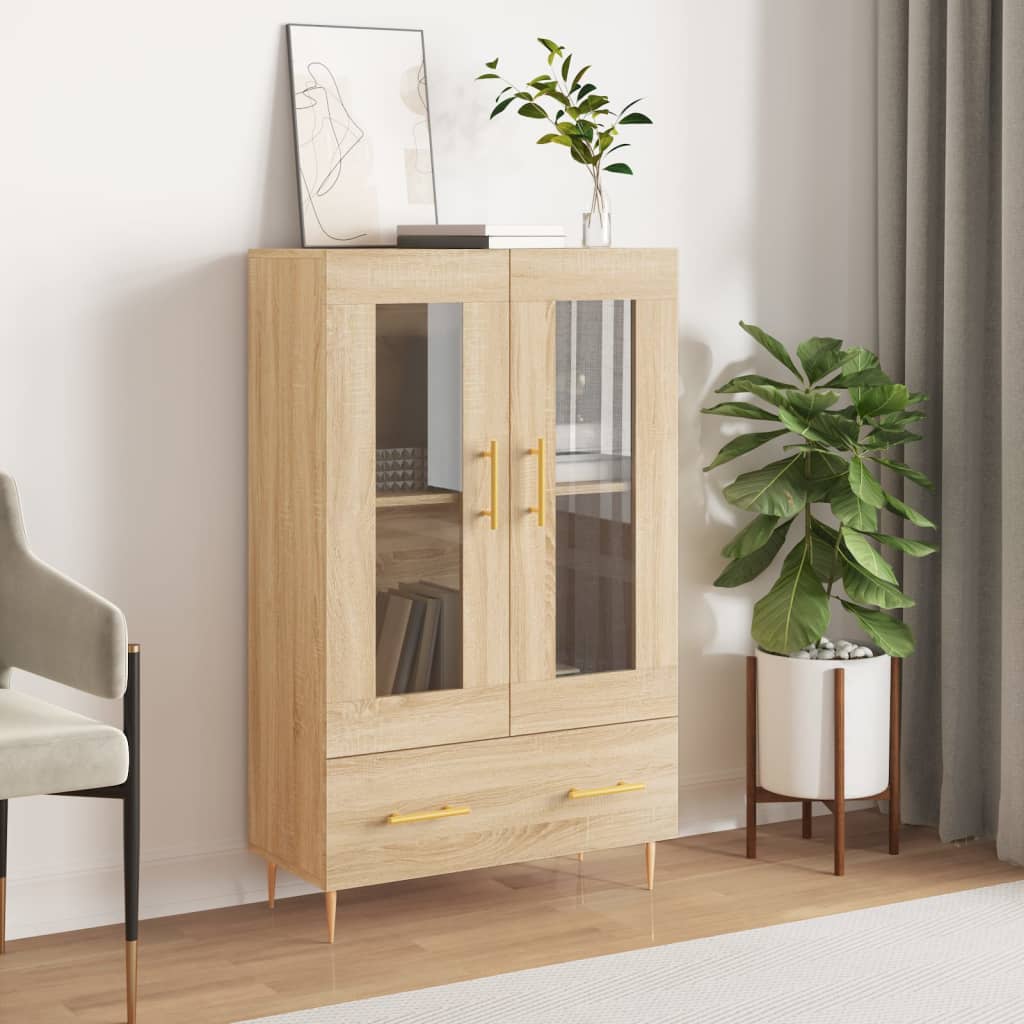 Buffet haut chêne sonoma 69,5x31x115 cm bois d'ingénierie - XIOS