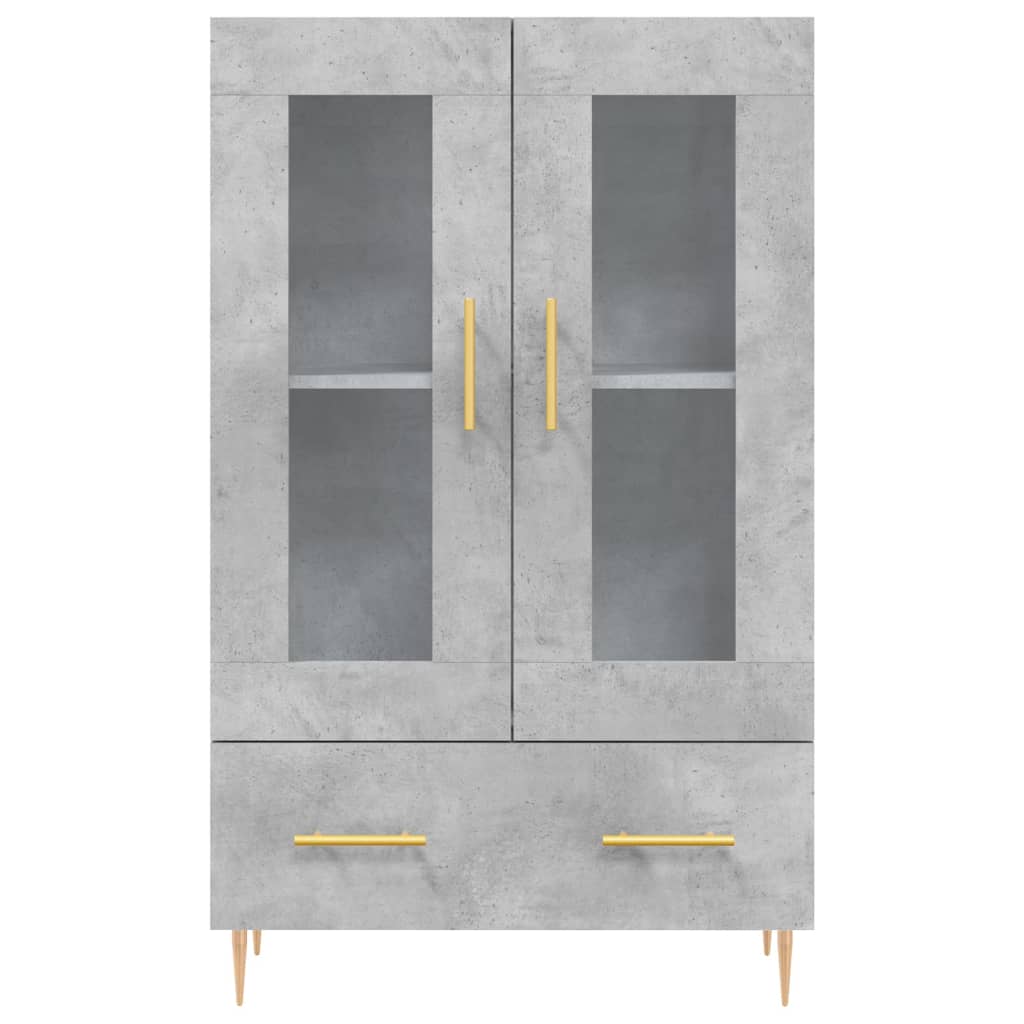 Buffet haut gris béton 69,5x31x115 cm bois d'ingénierie - XIOS