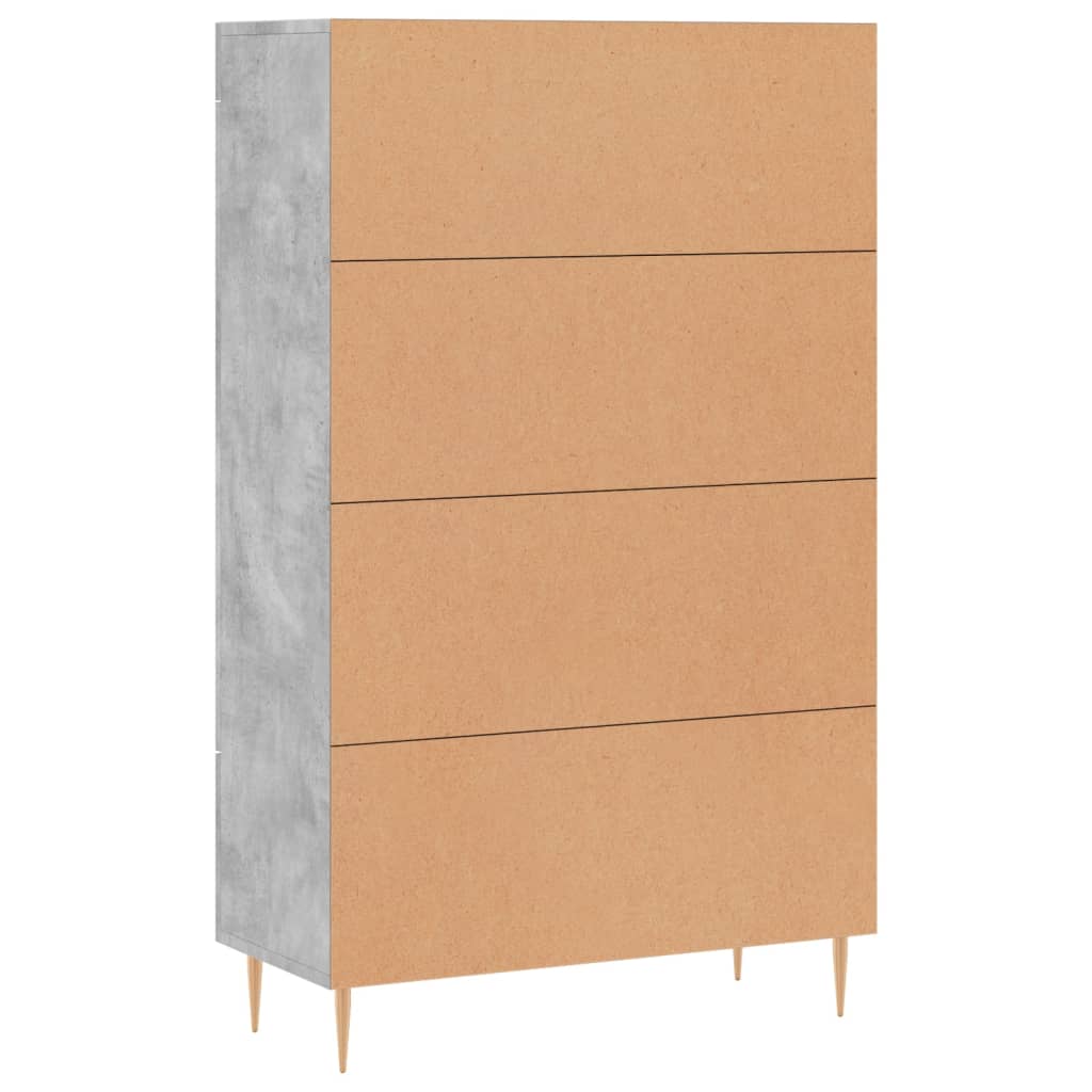 Buffet haut gris béton 69,5x31x115 cm bois d'ingénierie - XIOS