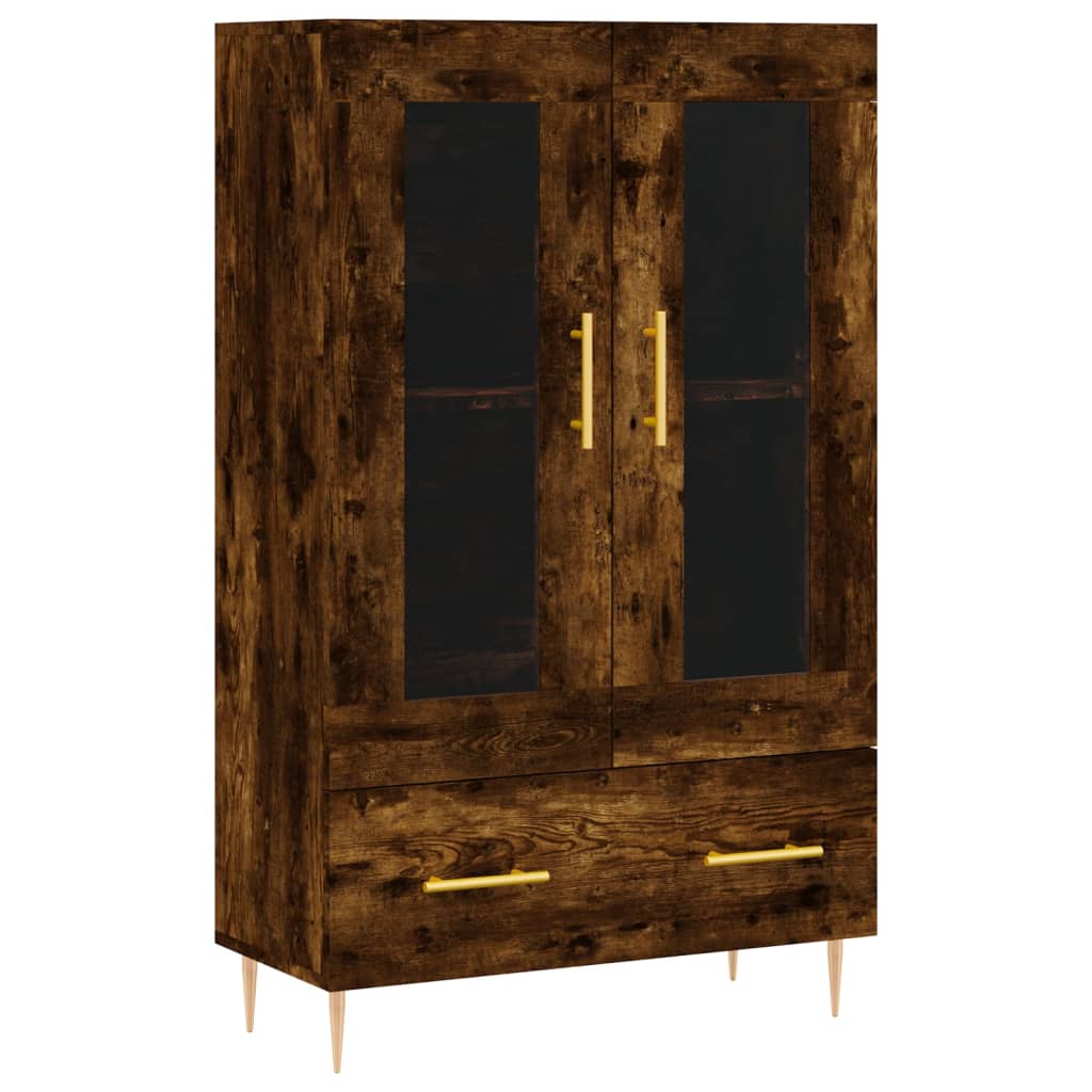 Buffet haut chêne fumé 69,5x31x115 cm bois d'ingénierie - XIOS