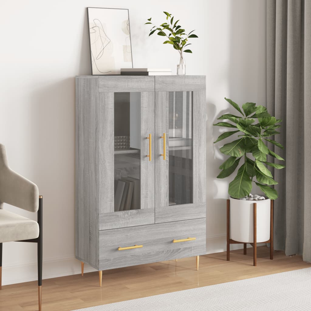 Buffet haut sonoma gris 69,5x31x115 cm bois d'ingénierie - XIOS