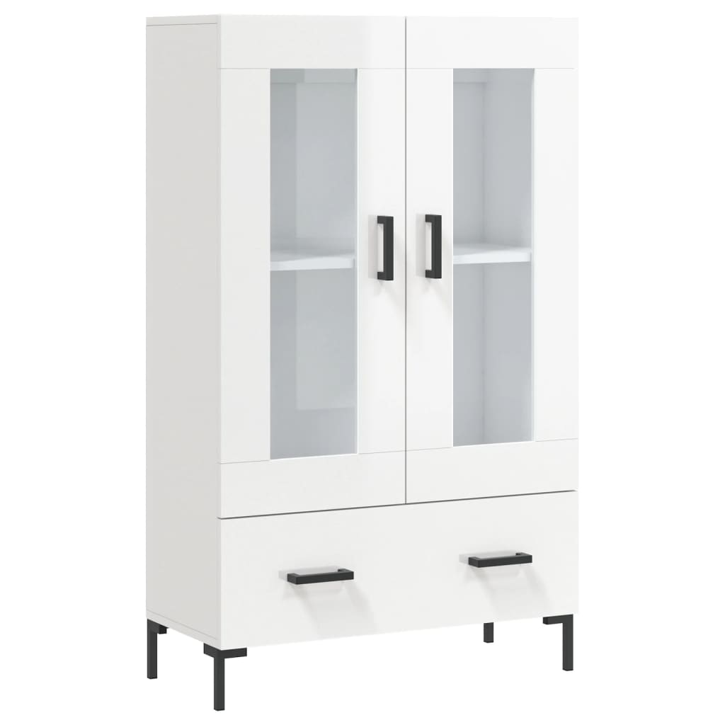 Buffet haut blanc brillant 69,5x31x115 cm bois d'ingénierie - XIOS