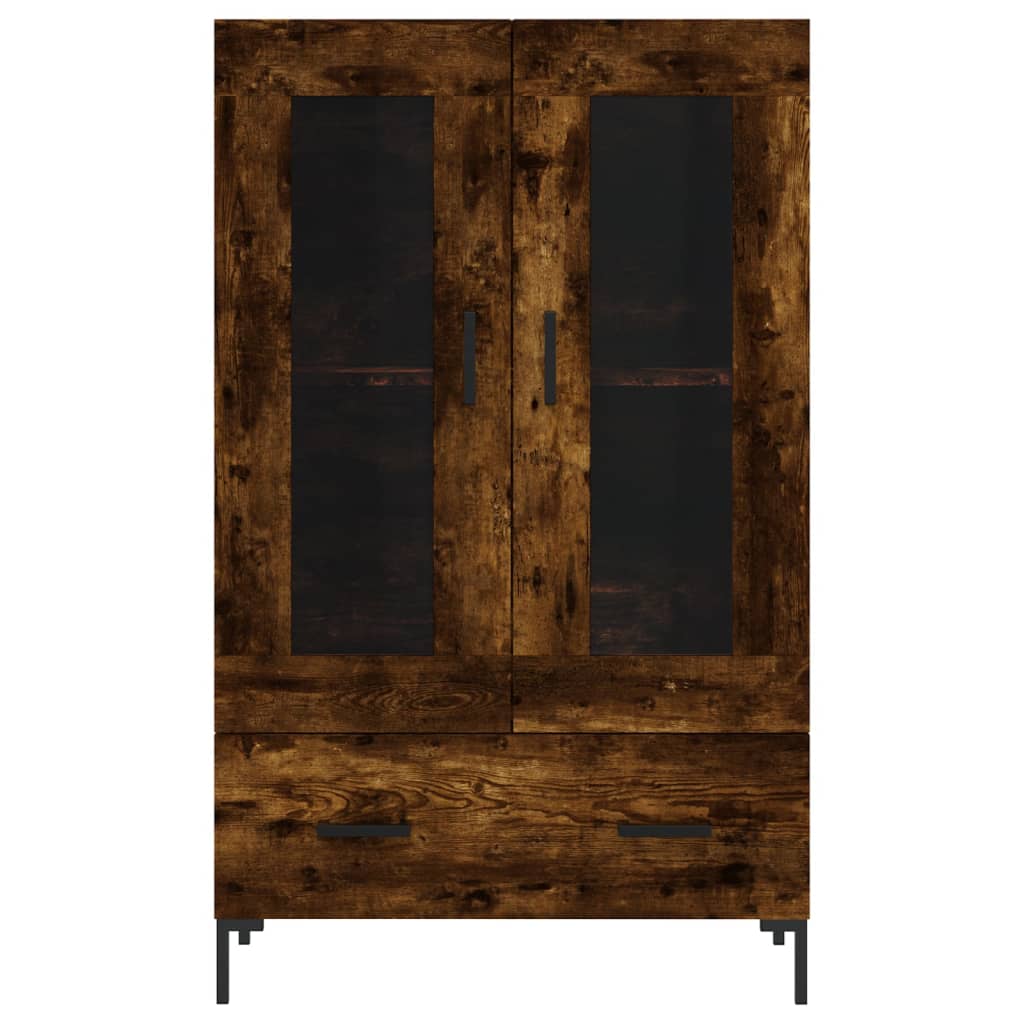 Buffet haut chêne fumé 69,5x31x115 cm bois d'ingénierie - XIOS