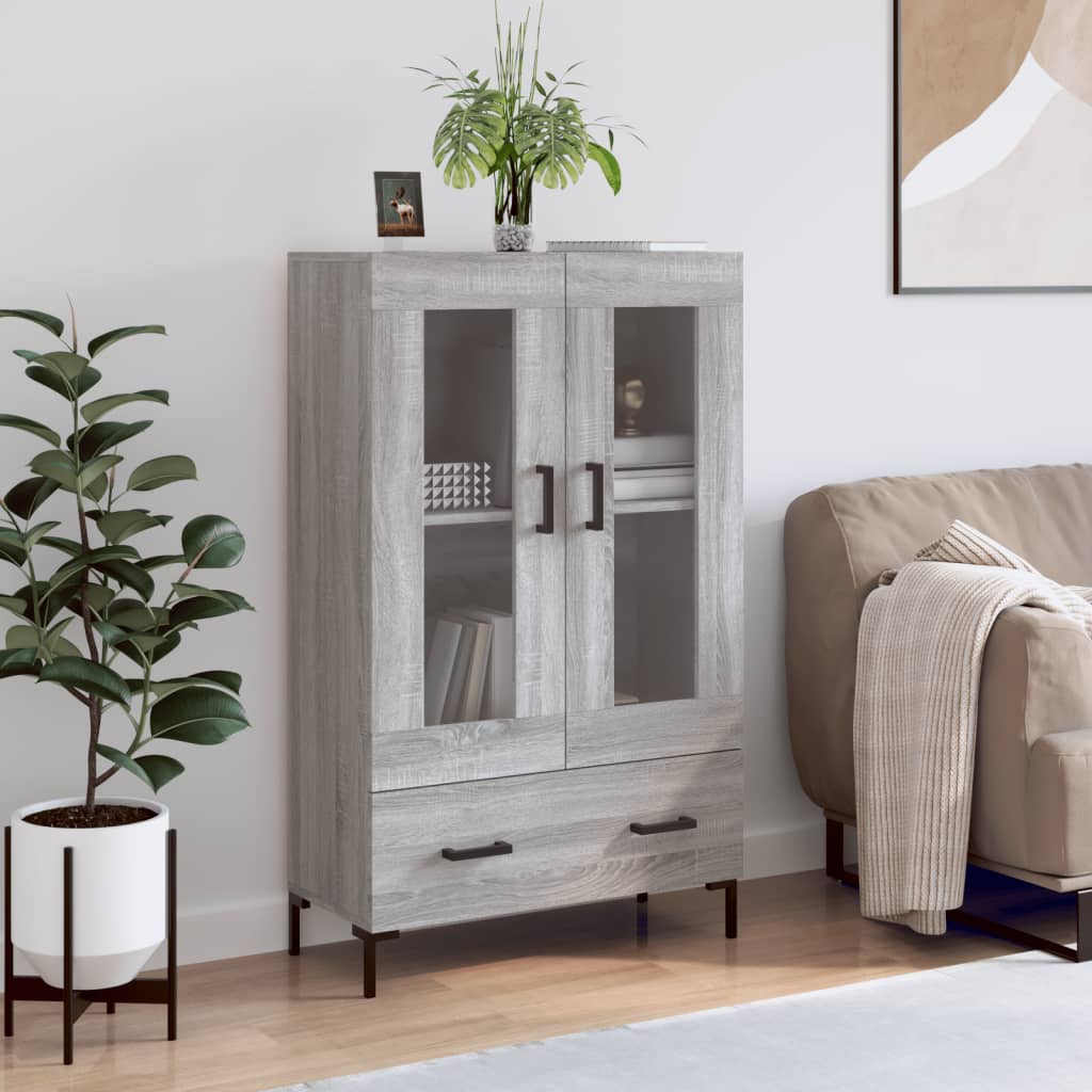 Buffet haut sonoma gris 69,5x31x115 cm bois d'ingénierie - XIOS