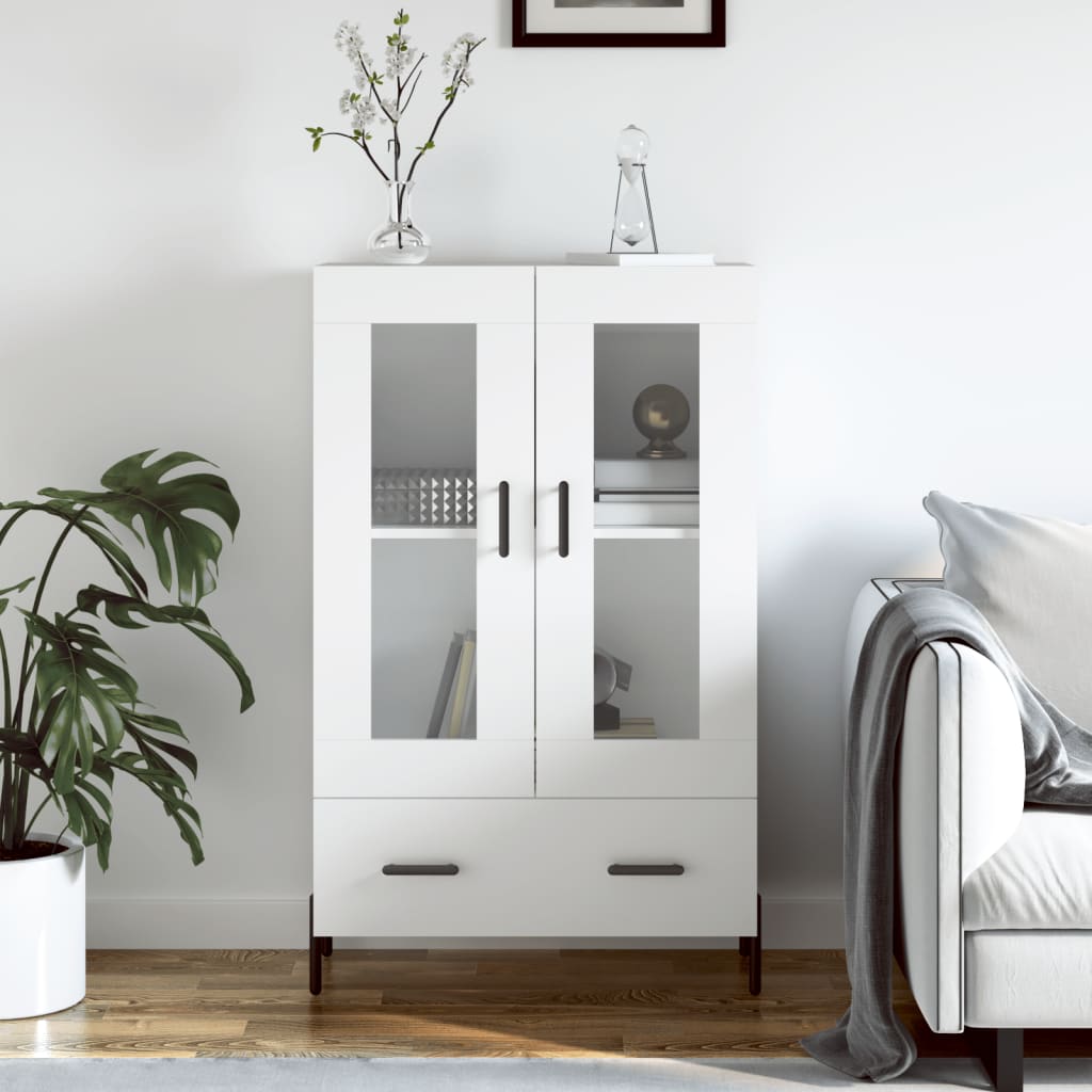 Buffet haut blanc 69,5x31x115 cm bois d'ingénierie - XIOS