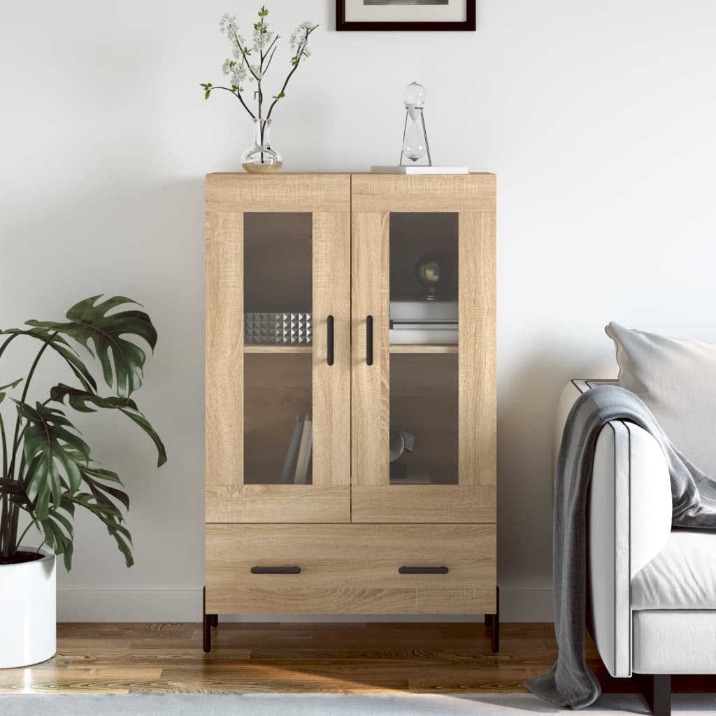 Buffet haut chêne sonoma 69,5x31x115 cm bois d'ingénierie - XIOS