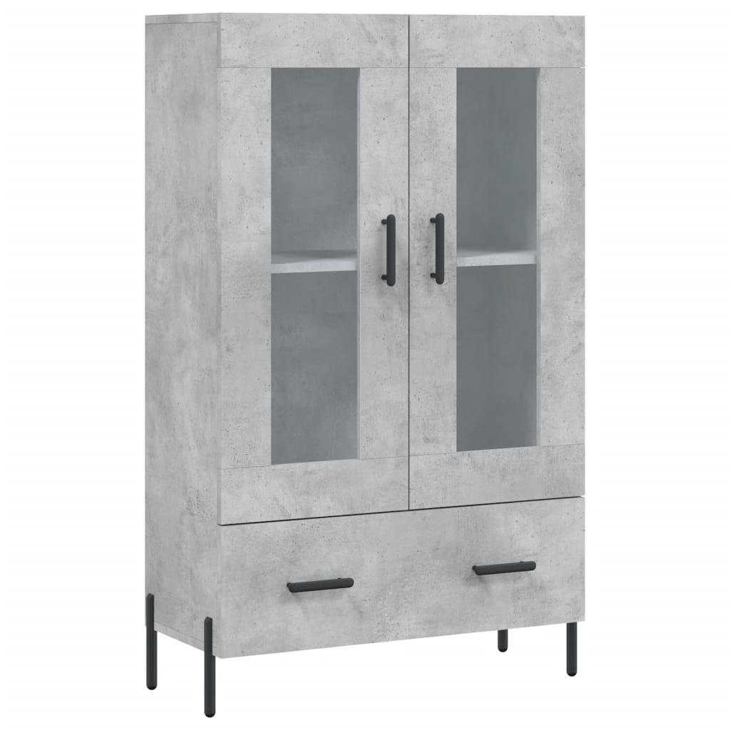 Buffet haut gris béton 69,5x31x115 cm bois d'ingénierie - XIOS