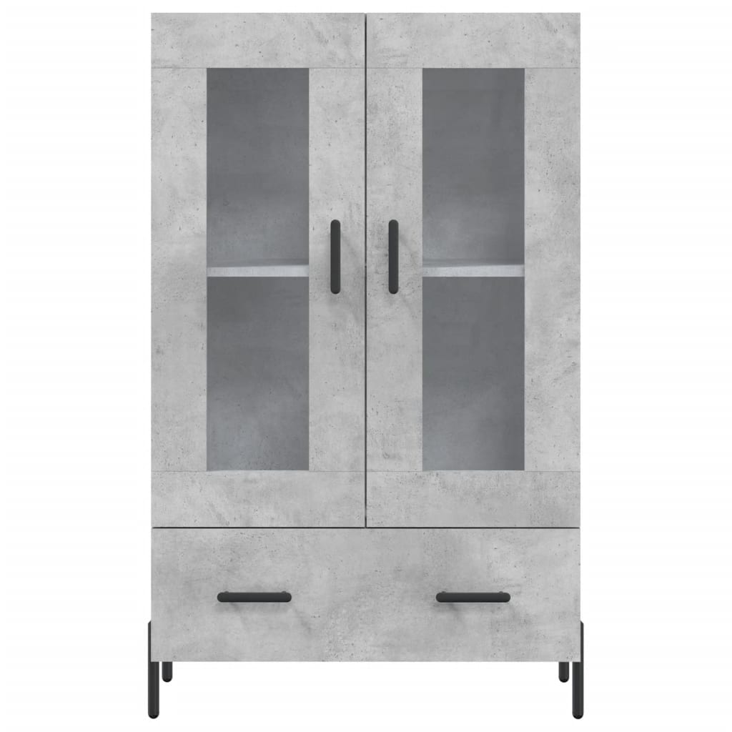 Buffet haut gris béton 69,5x31x115 cm bois d'ingénierie - XIOS