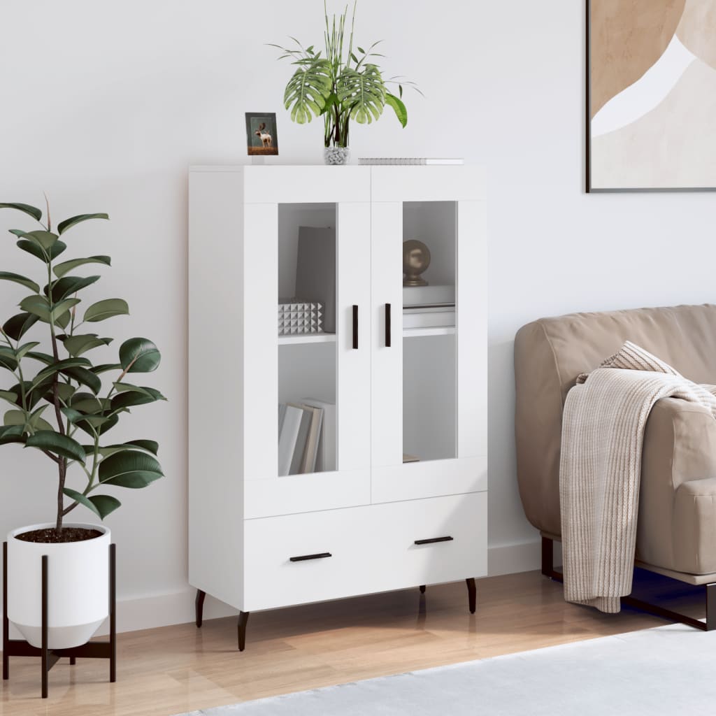 Buffet haut blanc 69,5x31x115 cm bois d'ingénierie - XIOS