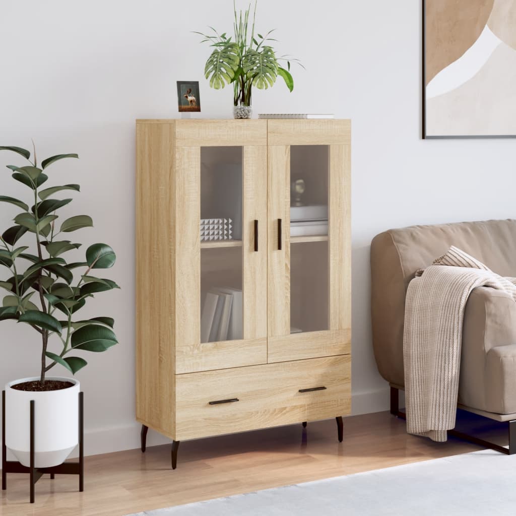 Buffet haut chêne sonoma 69,5x31x115 cm bois d'ingénierie - XIOS