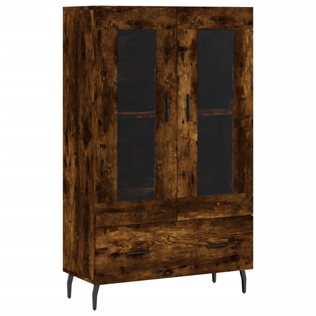 Buffet haut chêne fumé 69,5x31x115 cm bois d'ingénierie - XIOS