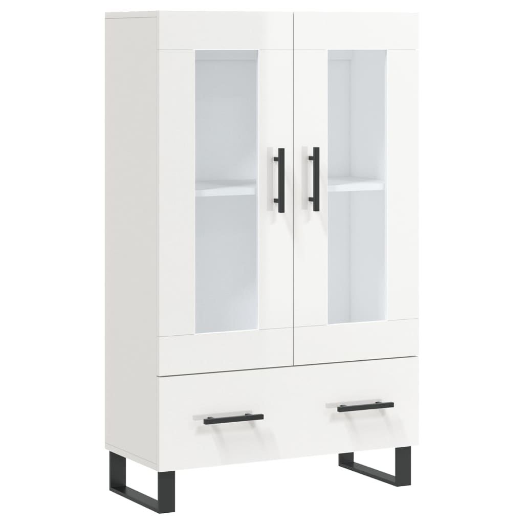 Buffet haut blanc brillant 69,5x31x115 cm bois d'ingénierie - XIOS