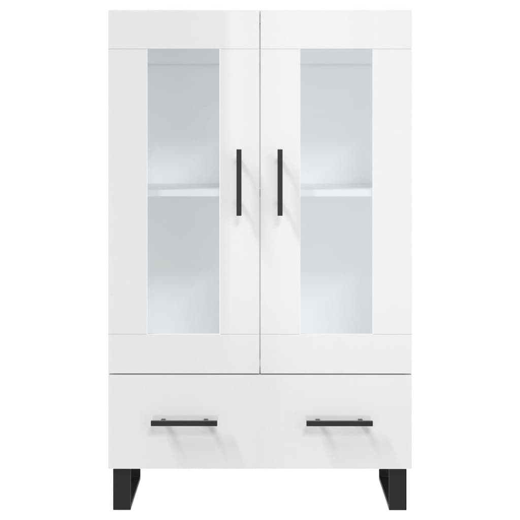 Buffet haut blanc brillant 69,5x31x115 cm bois d'ingénierie - XIOS