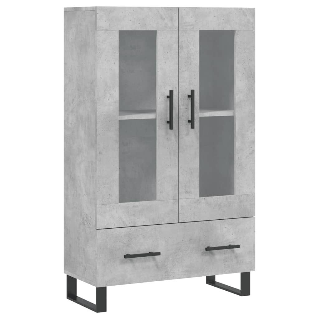 Buffet haut gris béton 69,5x31x115 cm bois d'ingénierie - XIOS