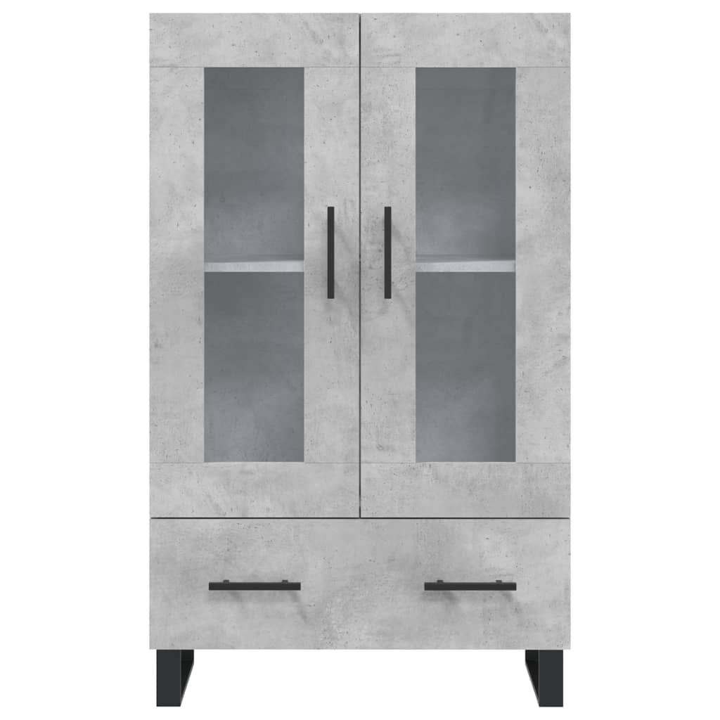 Buffet haut gris béton 69,5x31x115 cm bois d'ingénierie - XIOS