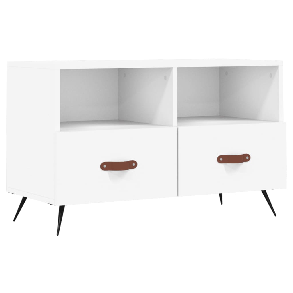 Meuble TV Blanc 80x36x50 cm Bois d'ingénierie - XIOS