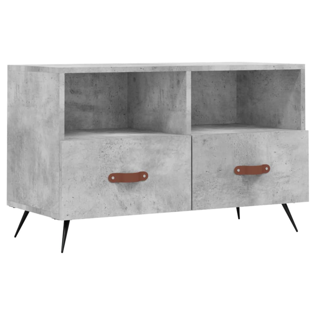Meuble TV Gris béton 80x36x50 cm Bois d'ingénierie - XIOS