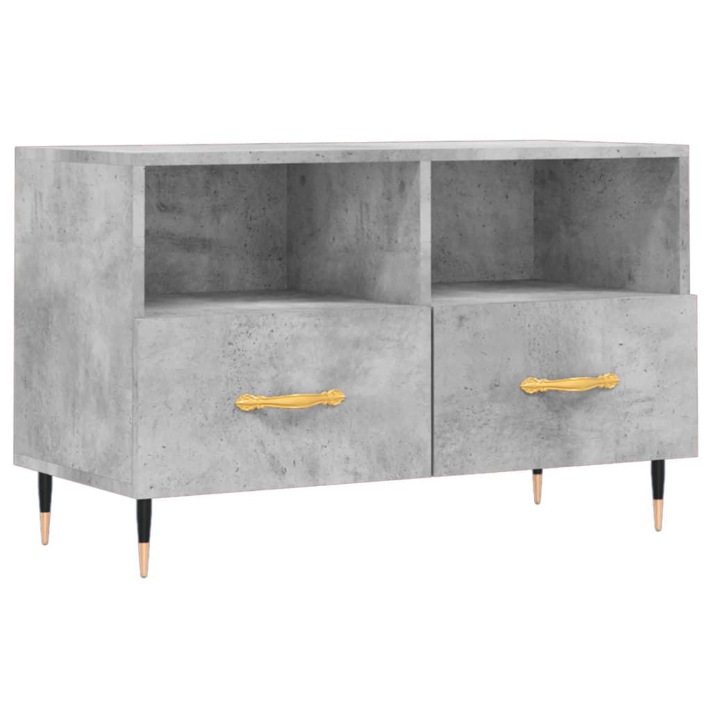 Meuble TV Gris béton 80x36x50 cm Bois d'ingénierie - XIOS