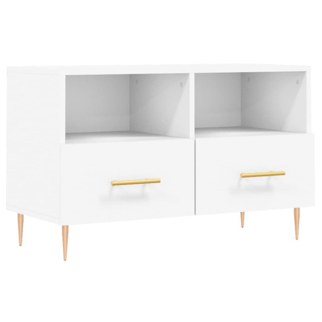 Meuble TV Blanc 80x36x50 cm Bois d'ingénierie - XIOS