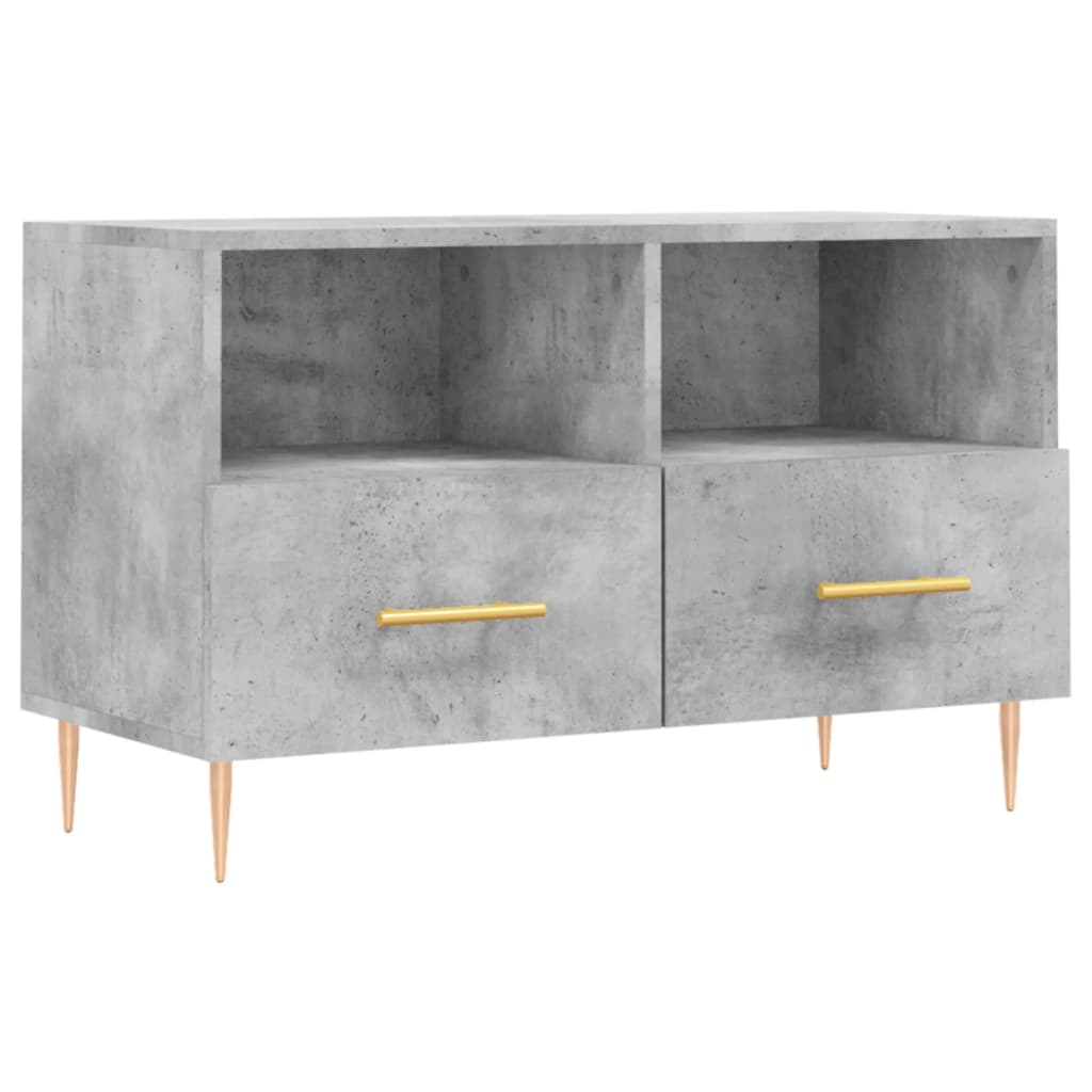 Meuble TV Gris béton 80x36x50 cm Bois d'ingénierie - XIOS