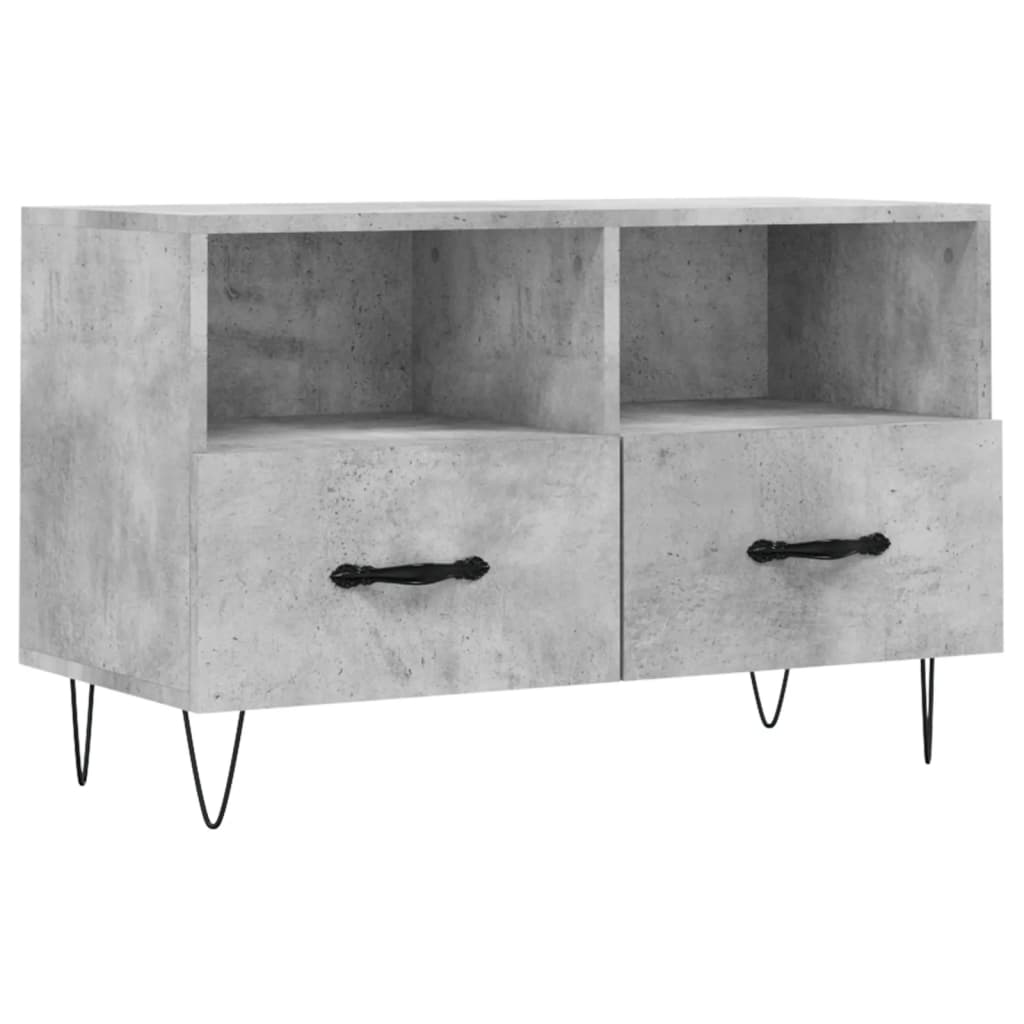 Meuble TV Gris béton 80x36x50 cm Bois d'ingénierie - XIOS