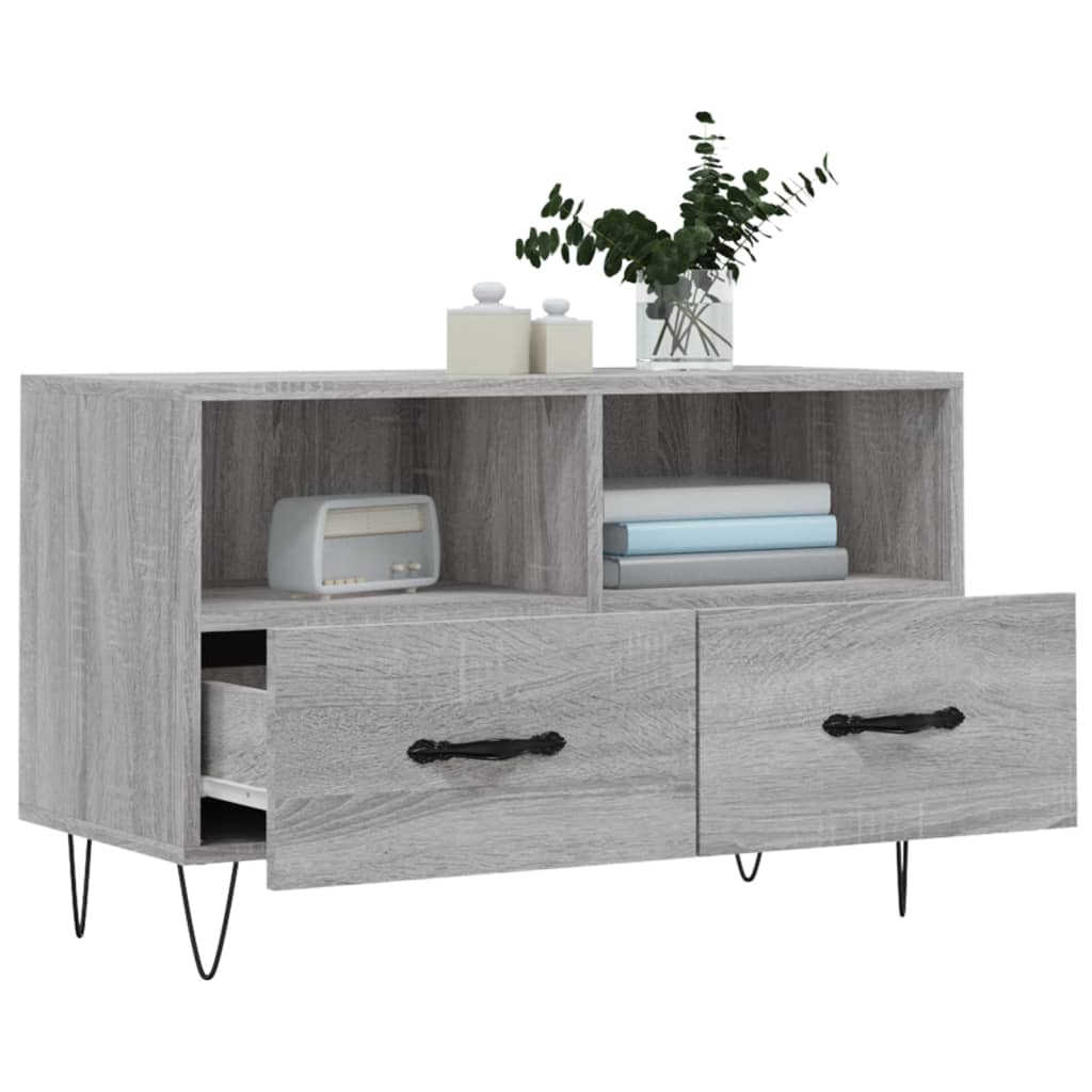 Meuble TV Sonoma gris 80x36x50 cm Bois d'ingénierie - XIOS
