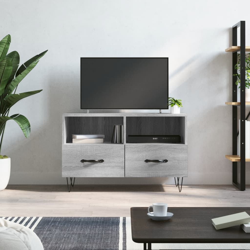 Meuble TV Sonoma gris 80x36x50 cm Bois d'ingénierie - XIOS