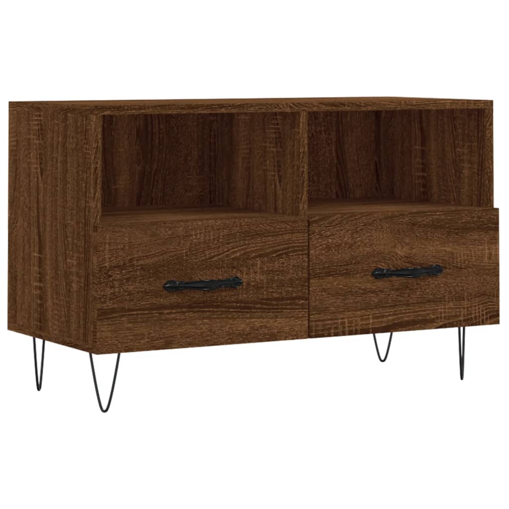 Meuble TV Chêne marron 80x36x50 cm Bois d'ingénierie - XIOS