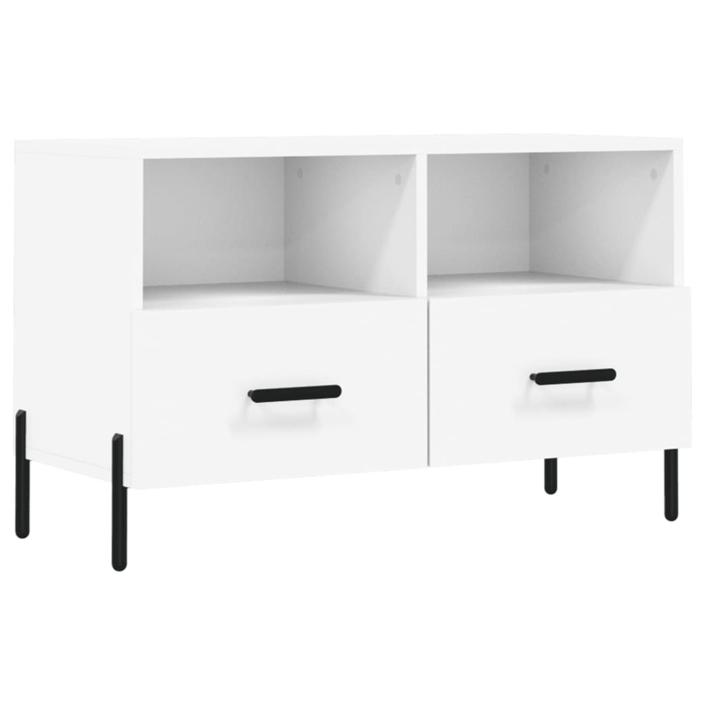 Meuble TV Blanc 80x36x50 cm Bois d'ingénierie - XIOS