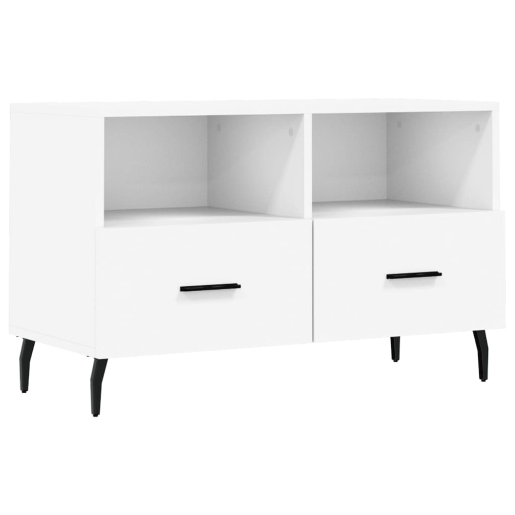 Meuble TV Blanc 80x36x50 cm Bois d'ingénierie - XIOS