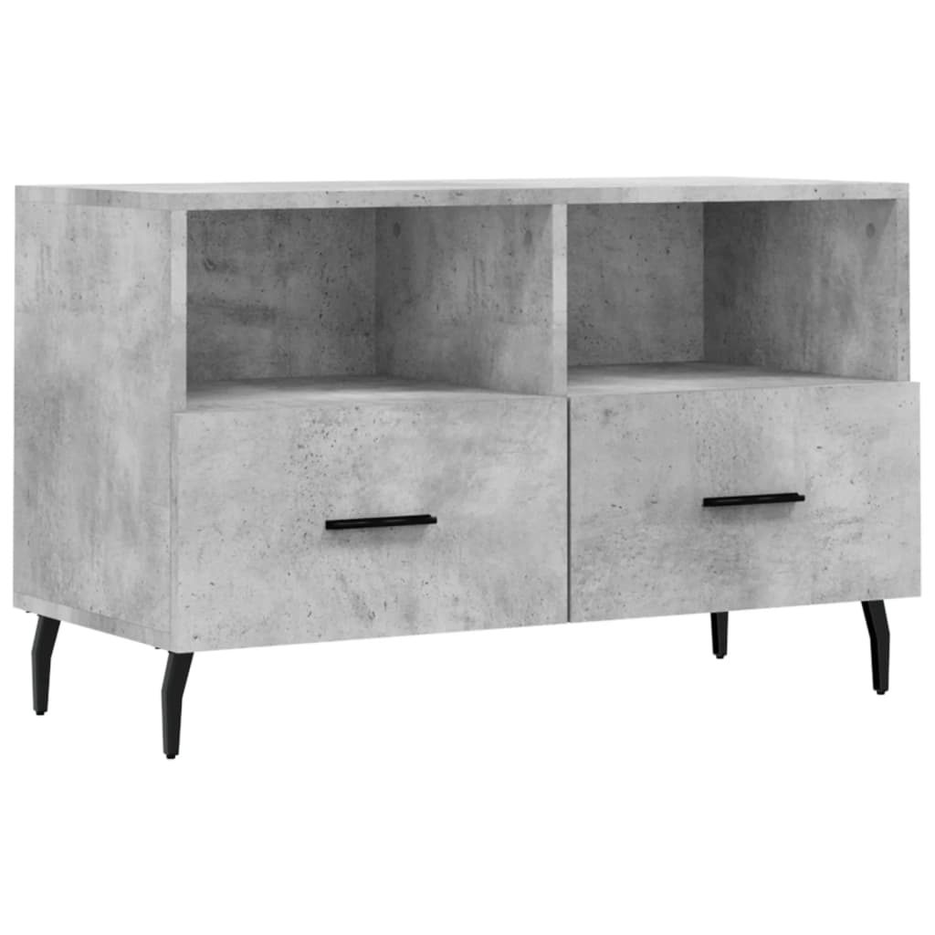 Meuble TV Gris béton 80x36x50 cm Bois d'ingénierie - XIOS