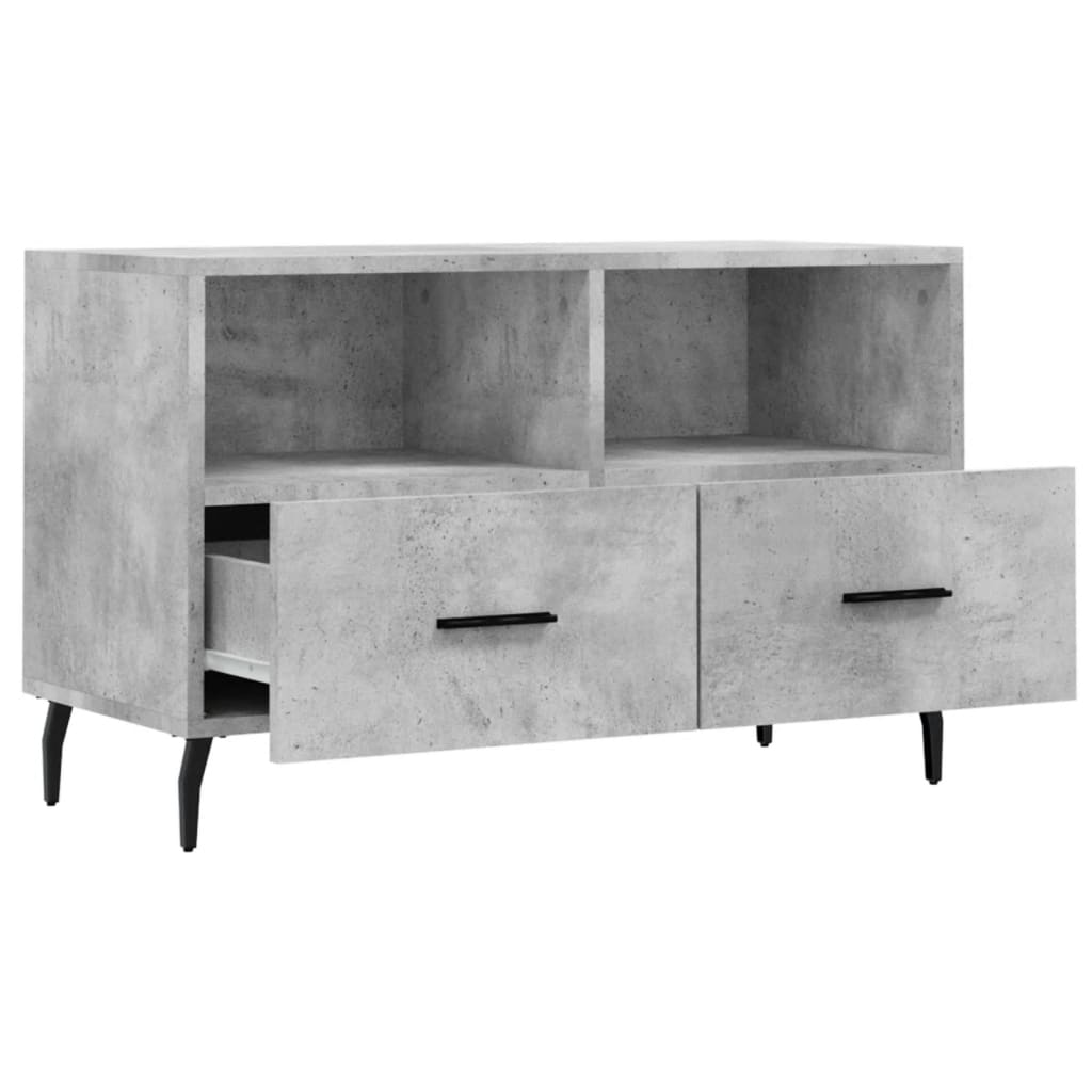 Meuble TV Gris béton 80x36x50 cm Bois d'ingénierie - XIOS