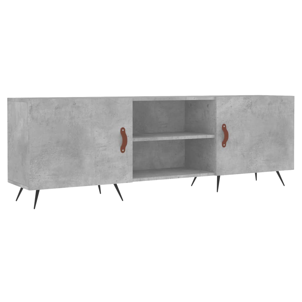 Meuble TV gris béton 150x30x50 cm bois d'ingénierie - XIOS