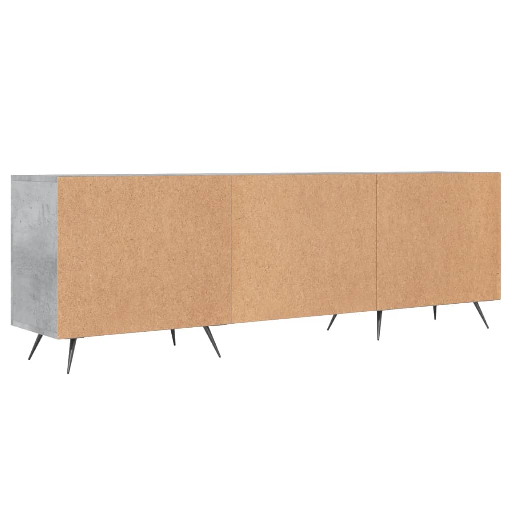 Meuble TV gris béton 150x30x50 cm bois d'ingénierie - XIOS
