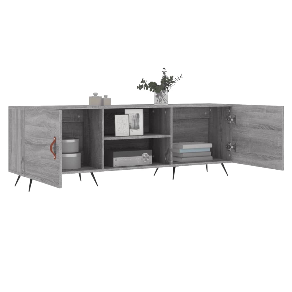Meuble TV sonoma gris 150x30x50 cm bois d'ingénierie - XIOS