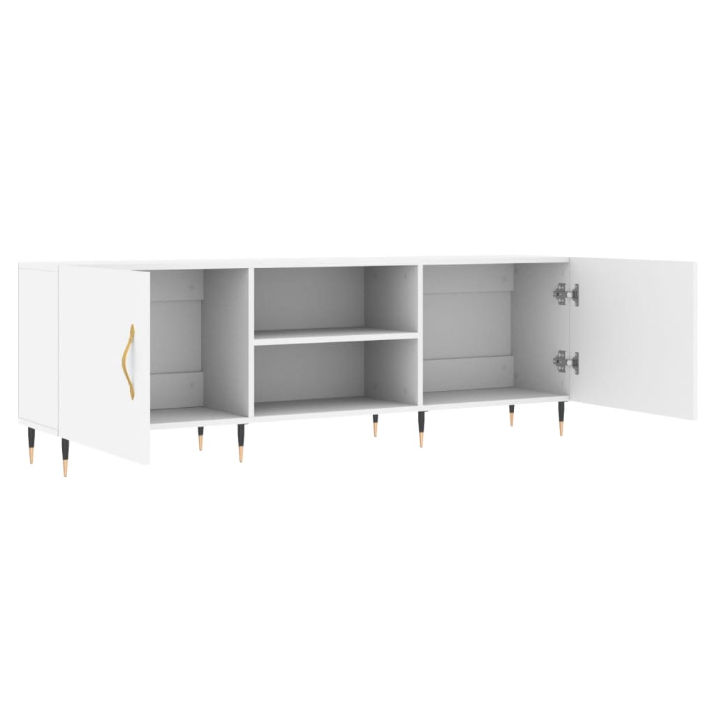 Meuble TV blanc 150x30x50 cm bois d'ingénierie - XIOS